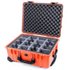 Pelican 1560 Case, Orange with Black Handles & Latches Gray Padded Microfiber Dividers with Convolute Lid Foam ColorCase 015600-0070-150-110