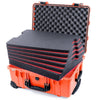 Pelican 1560 Case, Orange with Black Handles & Latches Custom Tool Kit (6 Foam Inserts with Convolute Lid Foam) ColorCase 015600-0060-150-110