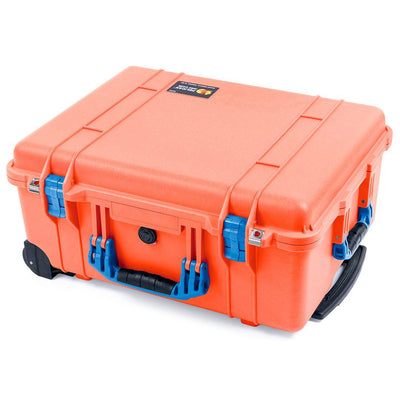 Pelican 1560 Case, Orange with Blue Handles & Latches ColorCase