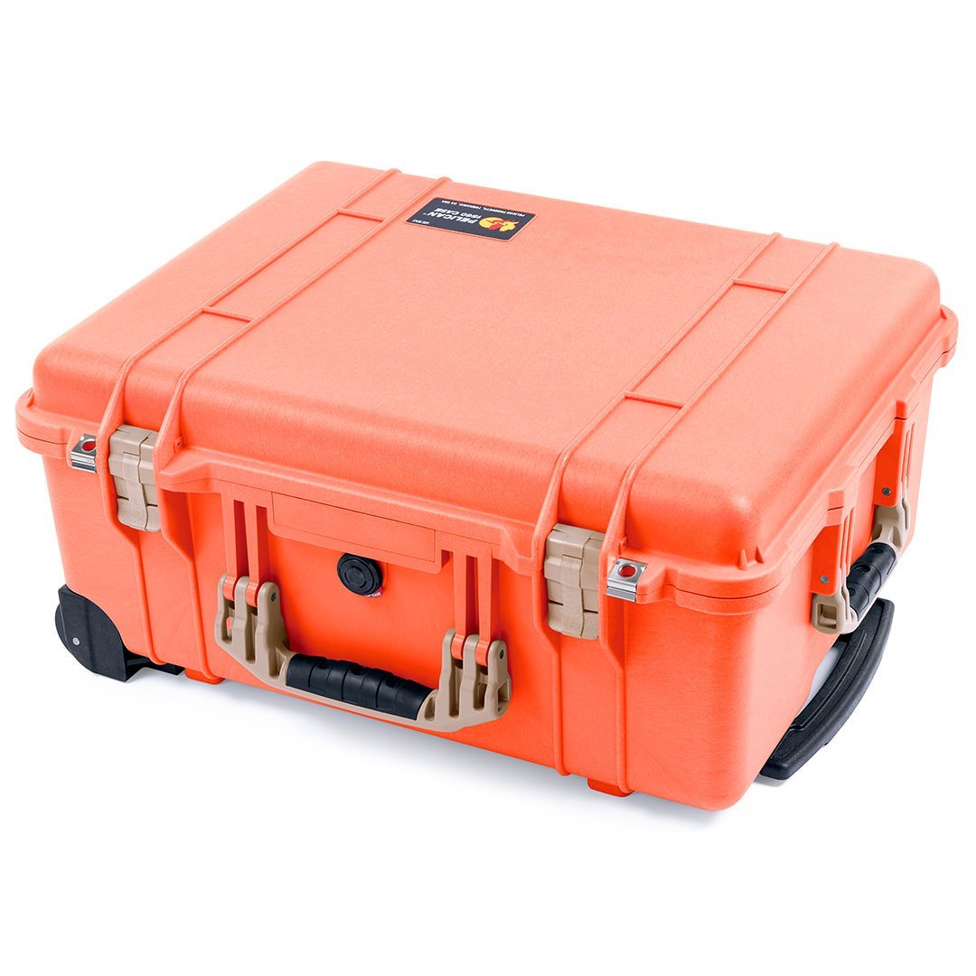 Pelican 1560 Case, Orange with Desert Tan Handles & Latches ColorCase 