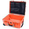 Pelican 1560 Case, Orange with Desert Tan Handles & Latches Mesh Lid Organizer Only ColorCase 015600-0100-150-310