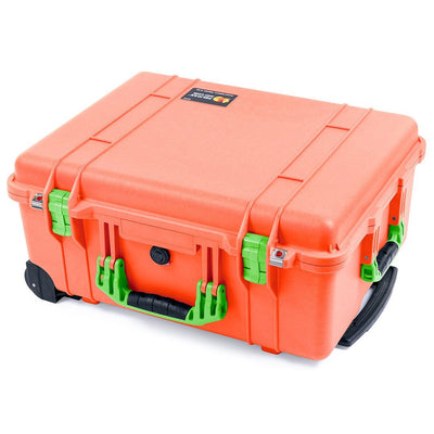 Pelican 1560 Case, Orange with Lime Green Handles & Latches ColorCase