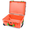 Pelican 1560 Case, Orange with Lime Green Handles & Latches None (Case Only) ColorCase 015600-0000-150-300