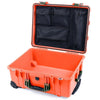 Pelican 1560 Case, Orange with OD Green Handles & Latches Mesh Lid Organizer Only ColorCase 015600-0100-150-130
