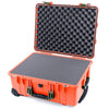 Pelican 1560 Case, Orange with OD Green Handles & Latches Pick & Pluck Foam with Convolute Lid Foam ColorCase 015600-0001-150-130