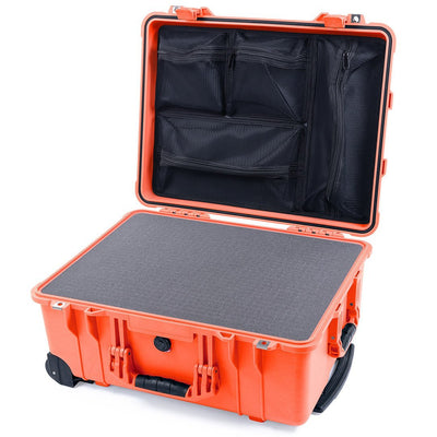 Pelican 1560 Case, Orange Pick & Pluck Foam with Mesh Lid Organizer ColorCase 015600-0101-150-150