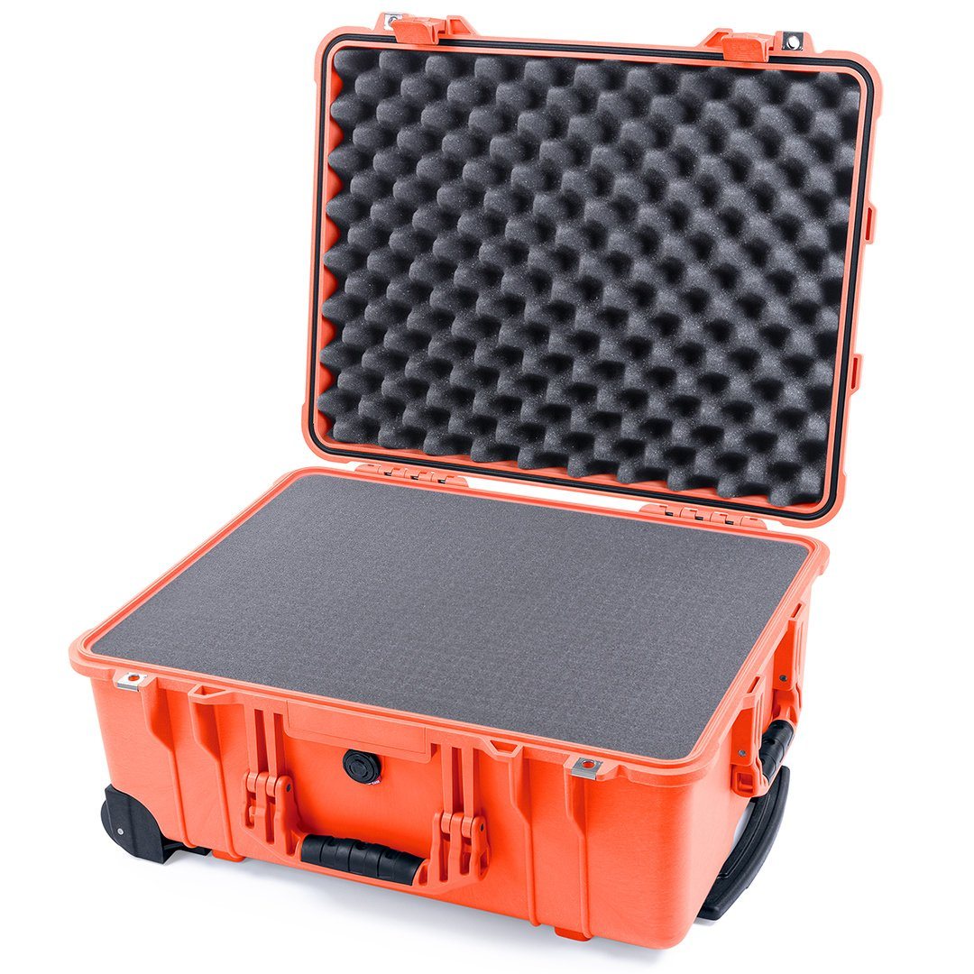Pelican 1560 Case, Orange Pick &amp; Pluck Foam with Convolute Lid Foam ColorCase 015600-0001-150-150