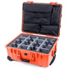Pelican 1560 Case, Orange Gray Padded Microfiber Dividers with Computer Pouch ColorCase 015600-0270-150-150