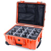 Pelican 1560 Case, Orange Gray Padded Microfiber Dividers with Mesh Lid Organizer ColorCase 015600-0170-150-150