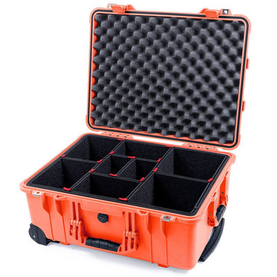 Pelican 1560 Case, Orange TrekPak Divider System with Convolute Lid Foam ColorCase 015600-0020-150-150