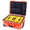 Pelican 1560 Case, Orange Yellow Padded Microfiber Dividers with Mesh Lid Organizer ColorCase 015600-0110-150-150