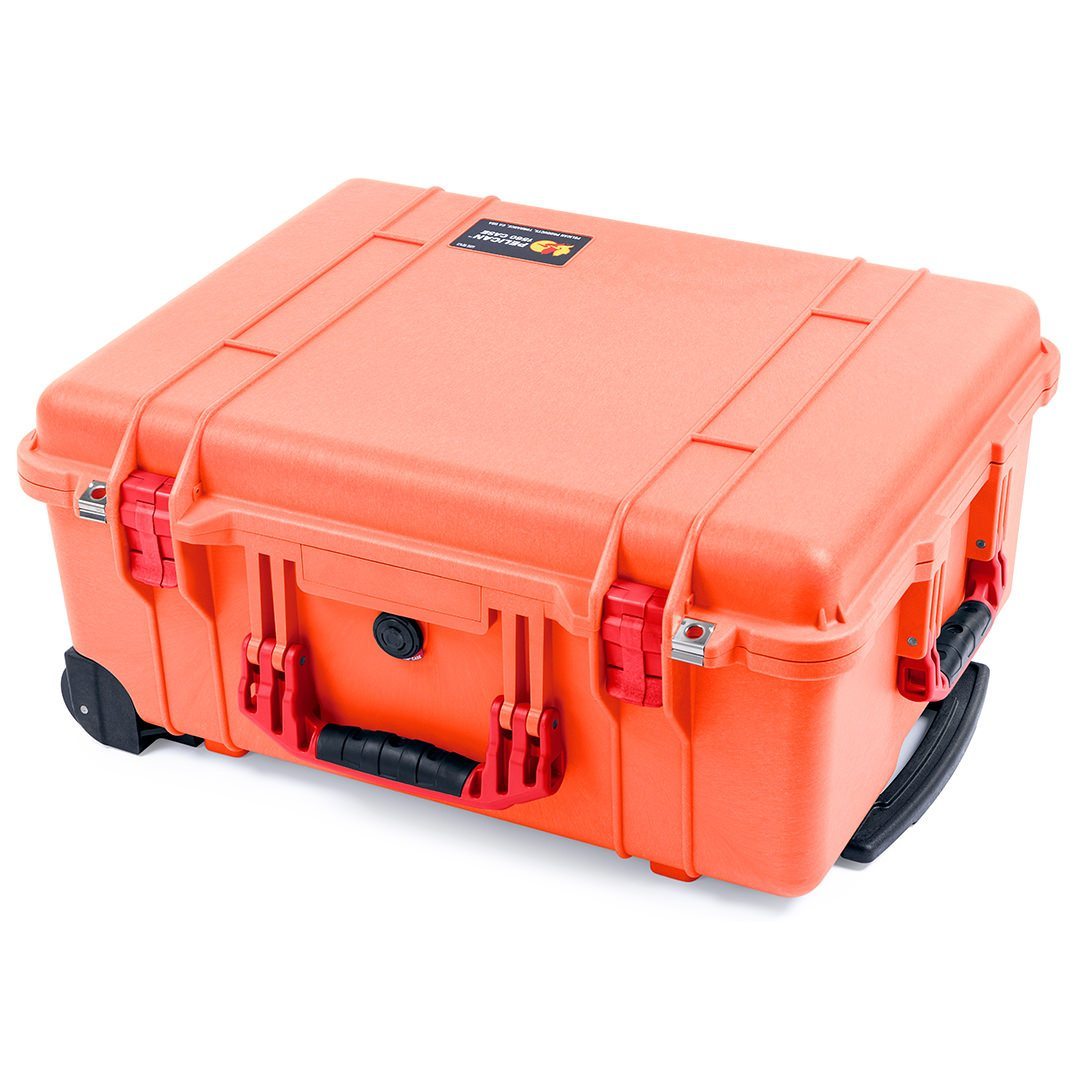 Pelican 1560 Case, Orange with Red Handles & Latches ColorCase 