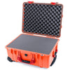 Pelican 1560 Case, Orange with Red Handles & Latches Pick & Pluck Foam with Convolute Lid Foam ColorCase 015600-0001-150-320
