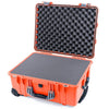 Pelican 1560 Case, Orange with Silver Handles & Latches Pick & Pluck Foam with Convolute Lid Foam ColorCase 015600-0001-150-180