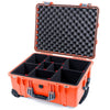 Pelican 1560 Case, Orange with Silver Handles & Latches TrekPak Divider System with Convolute Lid Foam ColorCase 015600-0020-150-180