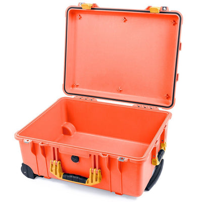 Pelican 1560 Case, Orange with Yellow Handles & Latches None (Case Only) ColorCase 015600-0000-150-240