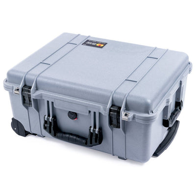 Pelican 1560 Case, Silver with Black Handles & Latches ColorCase