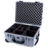 Pelican 1560 Case, Silver with Black Handles & Latches TrekPak Divider System with Convolute Lid Foam ColorCase 015600-0020-180-110