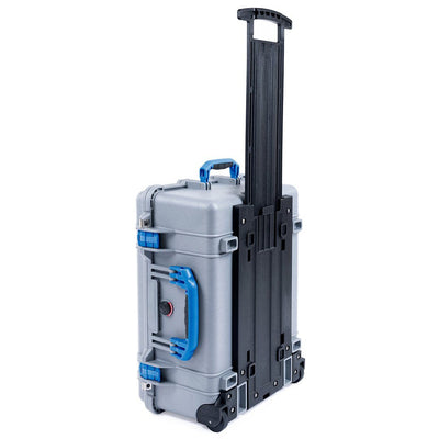 Pelican 1560 Case, Silver with Blue Handles & Latches ColorCase