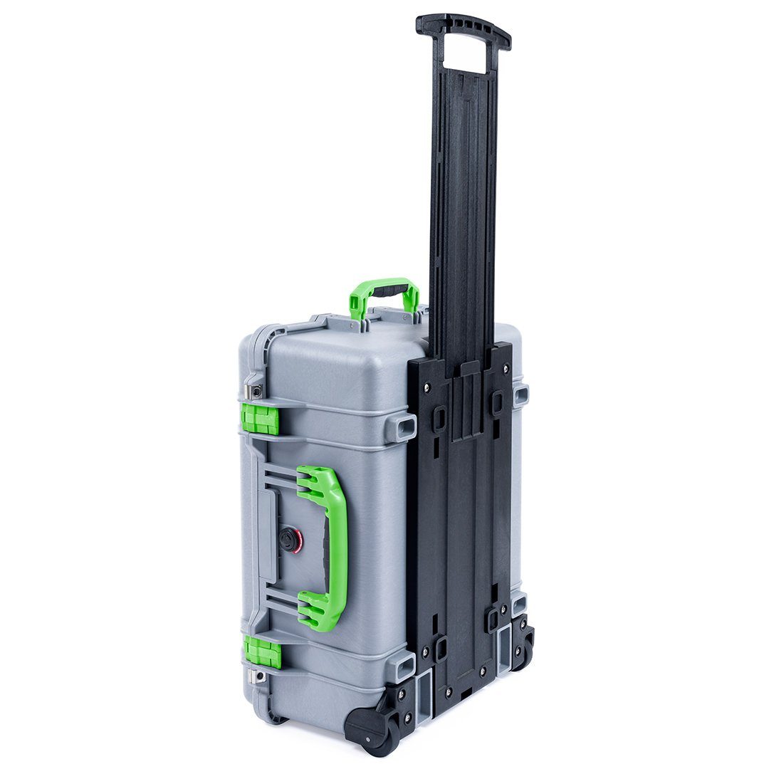 Pelican 1560 Case, Silver with Lime Green Handles &amp; Latches ColorCase 