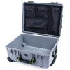 Pelican 1560 Case, Silver with OD Green Handles & Latches Mesh Lid Organizer Only ColorCase 015600-0100-180-130