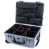 Pelican 1560 Case, Silver with OD Green Handles & Latches TrekPak Divider System with Computer Pouch ColorCase 015600-0220-180-130