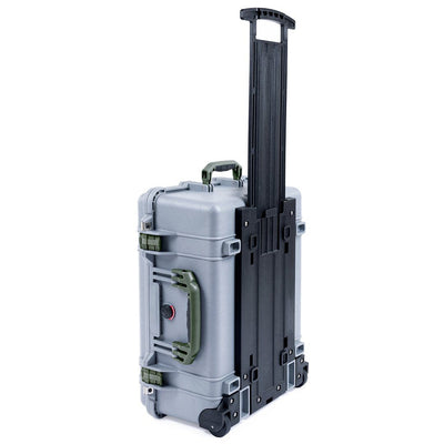 Pelican 1560 Case, Silver with OD Green Handles & Latches ColorCase