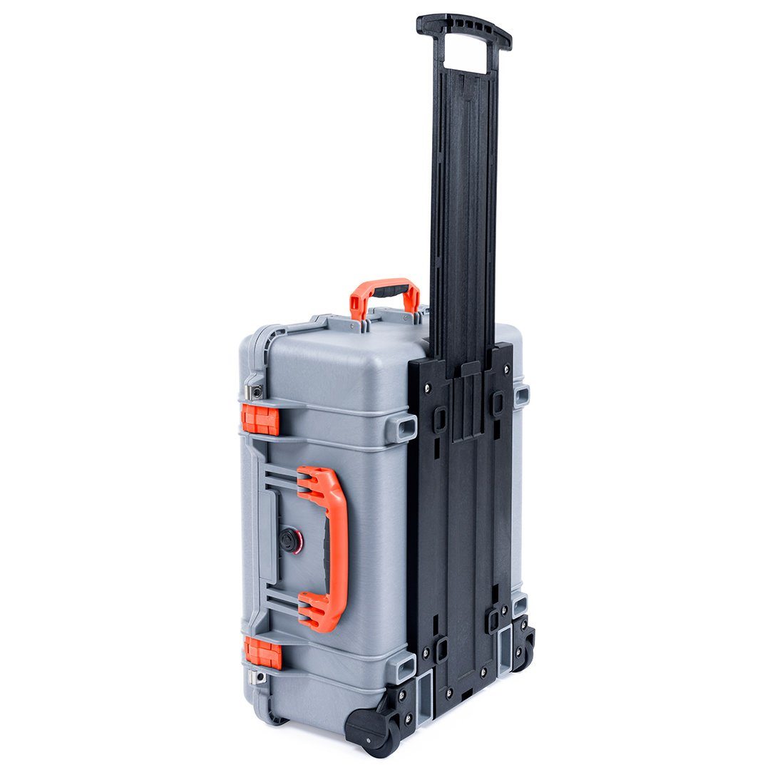 Pelican 1560 Case, Silver with Orange Handles &amp; Latches ColorCase 
