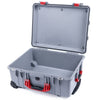 Pelican 1560 Case, Silver with Red Handles & Latches None (Case Only) ColorCase 015600-0000-180-320
