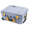 Pelican 1560 Case, Silver with Yellow Handles & Latches ColorCase