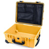 Pelican 1560 Case, Yellow with Black Handles & Latches Mesh Lid Organizer Only ColorCase 015600-0100-240-110