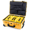 Pelican 1560 Case, Yellow with Black Handles & Latches Yellow Padded Microfiber Dividers with Computer Pouch ColorCase 015600-0210-240-110
