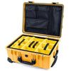 Pelican 1560 Case, Yellow with Black Handles & Latches Yellow Padded Microfiber Dividers with Mesh Lid Organizer ColorCase 015600-0110-240-110