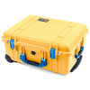 Pelican 1560 Case, Yellow with Blue Handles & Latches ColorCase