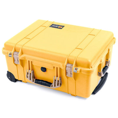 Pelican 1560 Case, Yellow with Desert Tan Handles & Latches ColorCase
