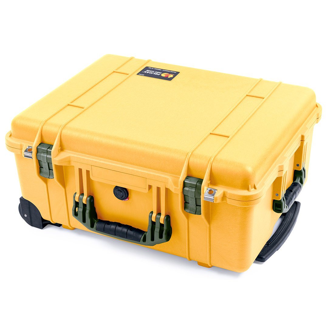 Pelican 1560 Case, Yellow with OD Green Handles & Latches ColorCase 