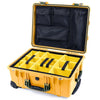 Pelican 1560 Case, Yellow with OD Green Handles & Latches Yellow Padded Microfiber Dividers with Mesh Lid Organizer ColorCase 015600-0110-240-130