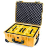 Pelican 1560 Case, Yellow with OD Green Handles & Latches Yellow Padded Microfiber Dividers with Convolute Lid Foam ColorCase 015600-0010-240-130