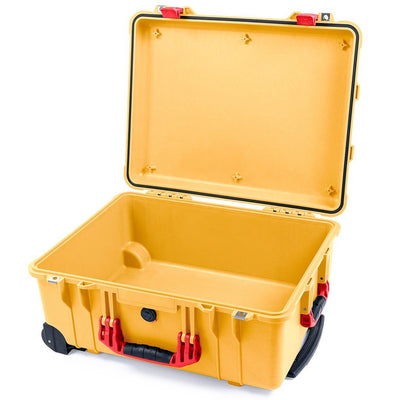 Pelican 1560 Case, Yellow with Red Handles & Latches None (Case Only) ColorCase 015600-0000-240-320