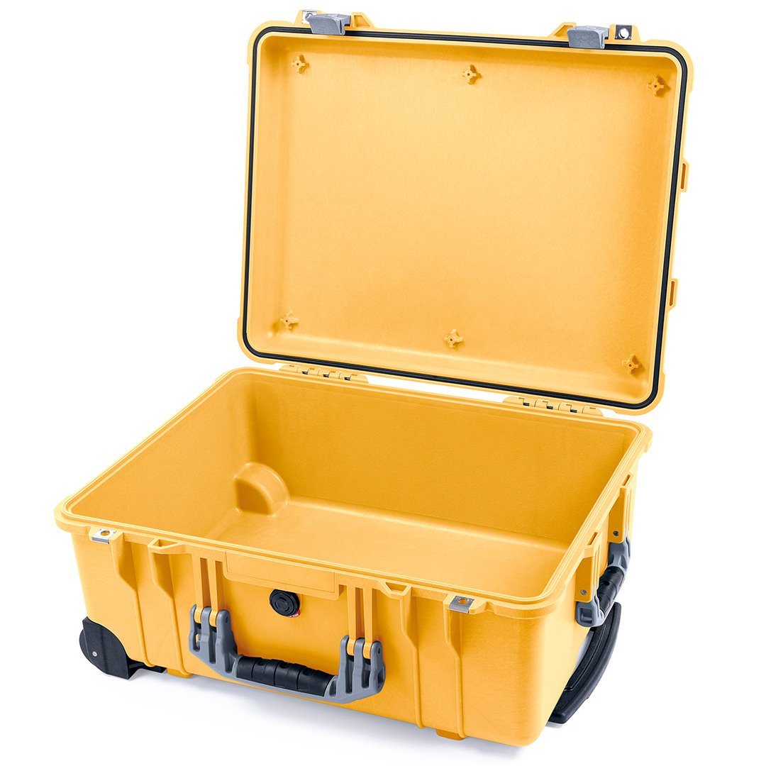 Pelican 1560 Case, Yellow with Silver Handles &amp; Latches None (Case Only) ColorCase 015600-0000-240-180