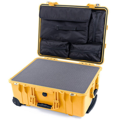 Pelican 1560 Case, Yellow Pick & Pluck Foam with Computer Pouch ColorCase 015600-0201-240-240