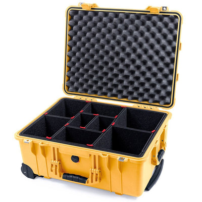 Pelican 1560 Case, Yellow TrekPak Divider System with Convolute Lid Foam ColorCase 015600-0020-240-240