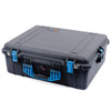 Pelican 1600 Case, Black with Blue Handle & Latches ColorCase