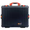 Pelican 1600 Case, Black with Orange Handle & Latches ColorCase