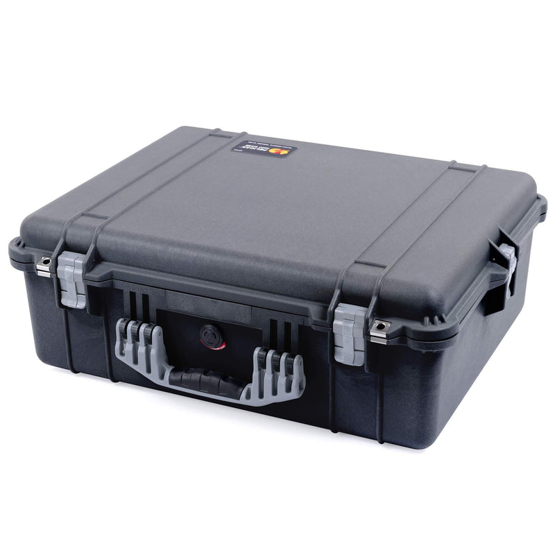 Pelican 1600 Case, Black with Silver Handle & Latches ColorCase 