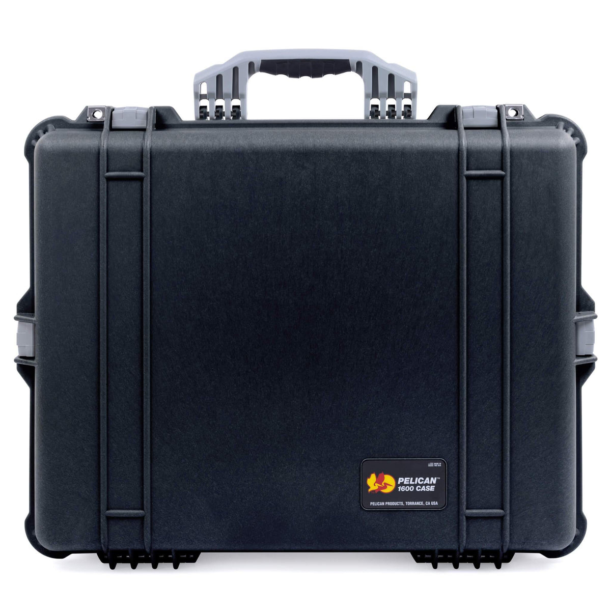 Pelican 1600 Case, Black with Silver Handle &amp; Latches ColorCase 