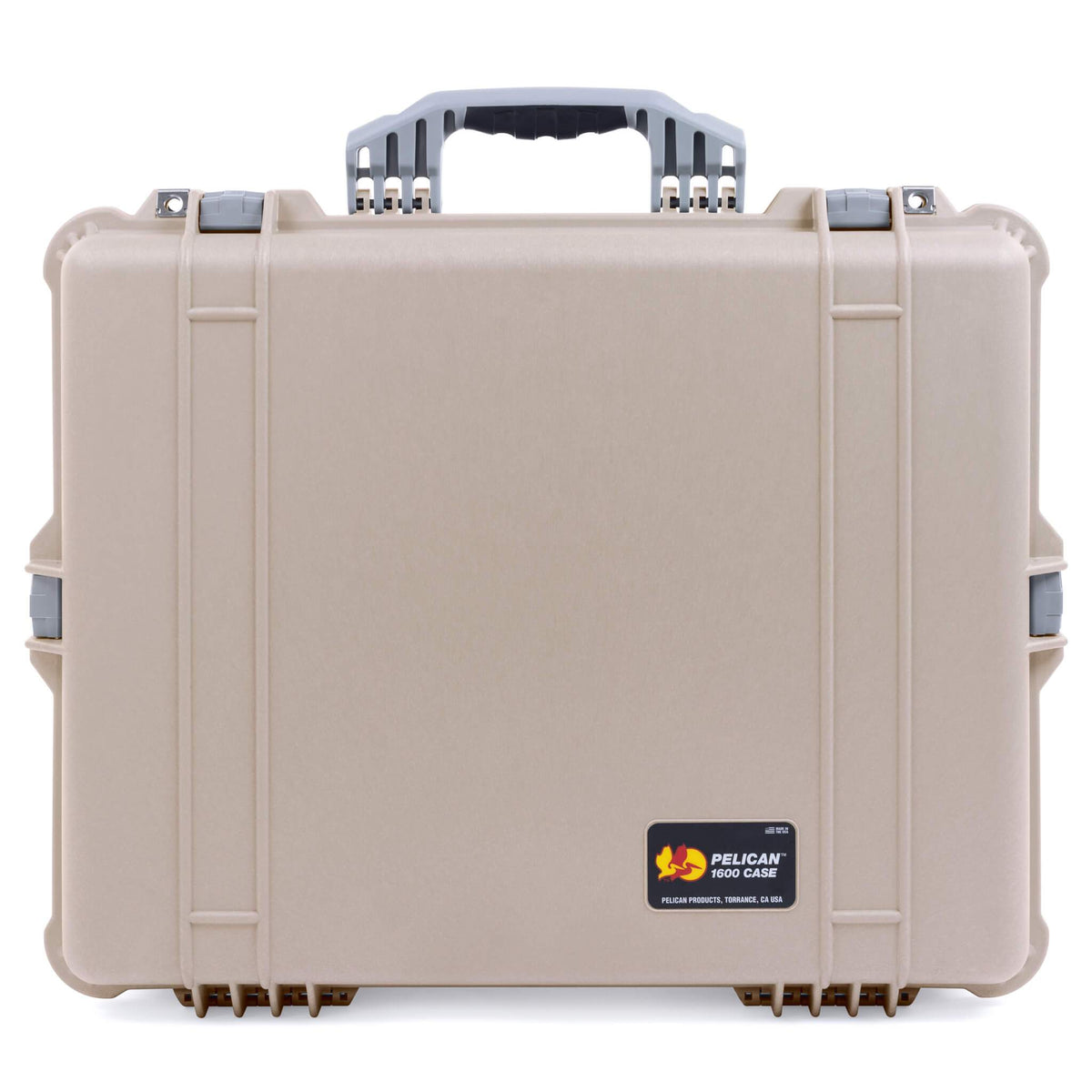 Pelican 1600 Case, Desert Tan with Silver Handle &amp; Latches ColorCase 
