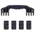 Pelican 1600 Replacement Handle & Latches, Black (Set of 1 Handle, 4 Latches) ColorCase 