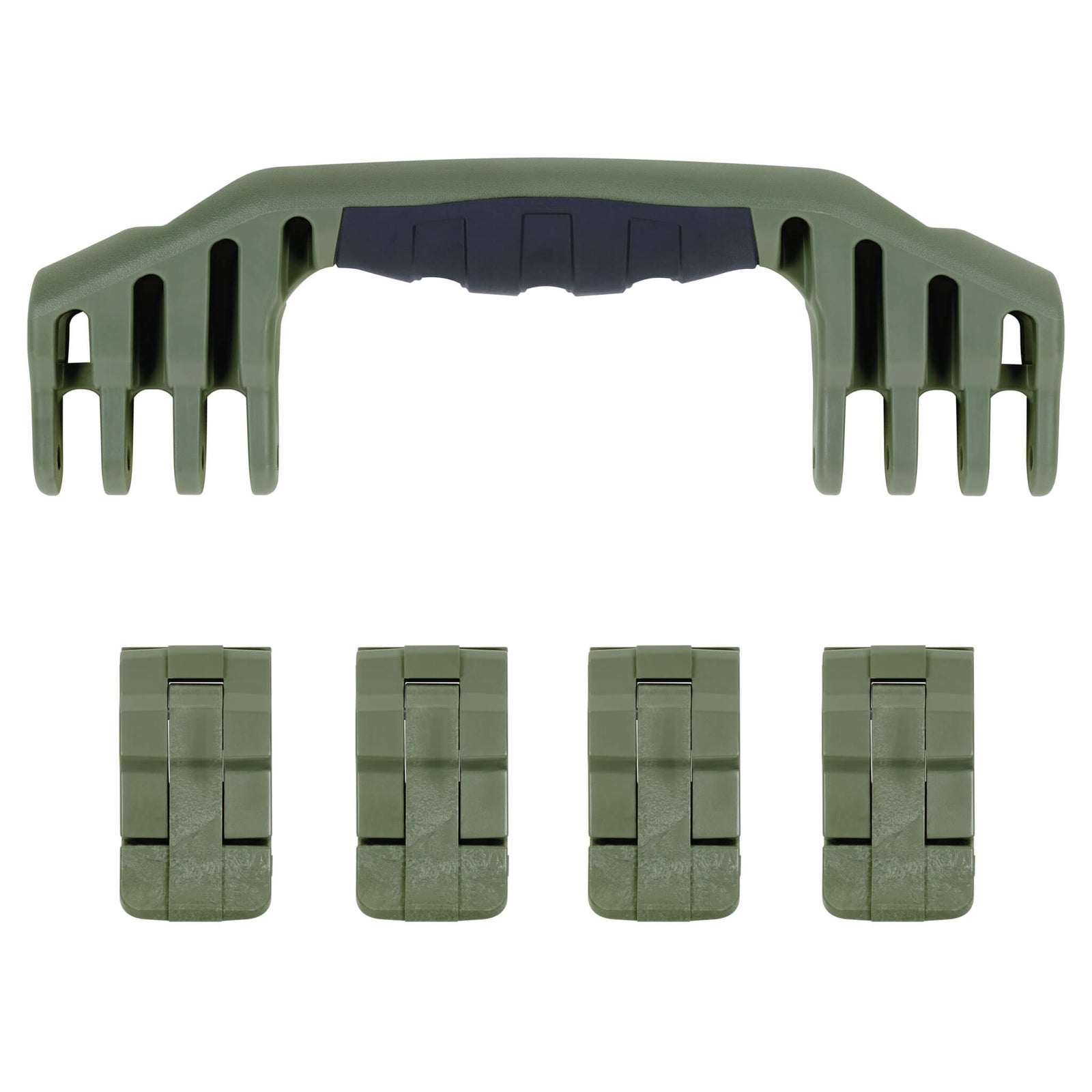 Pelican 1600 Replacement Handle & Latches, OD Green (Set of 1 Handle, 4 Latches) ColorCase 