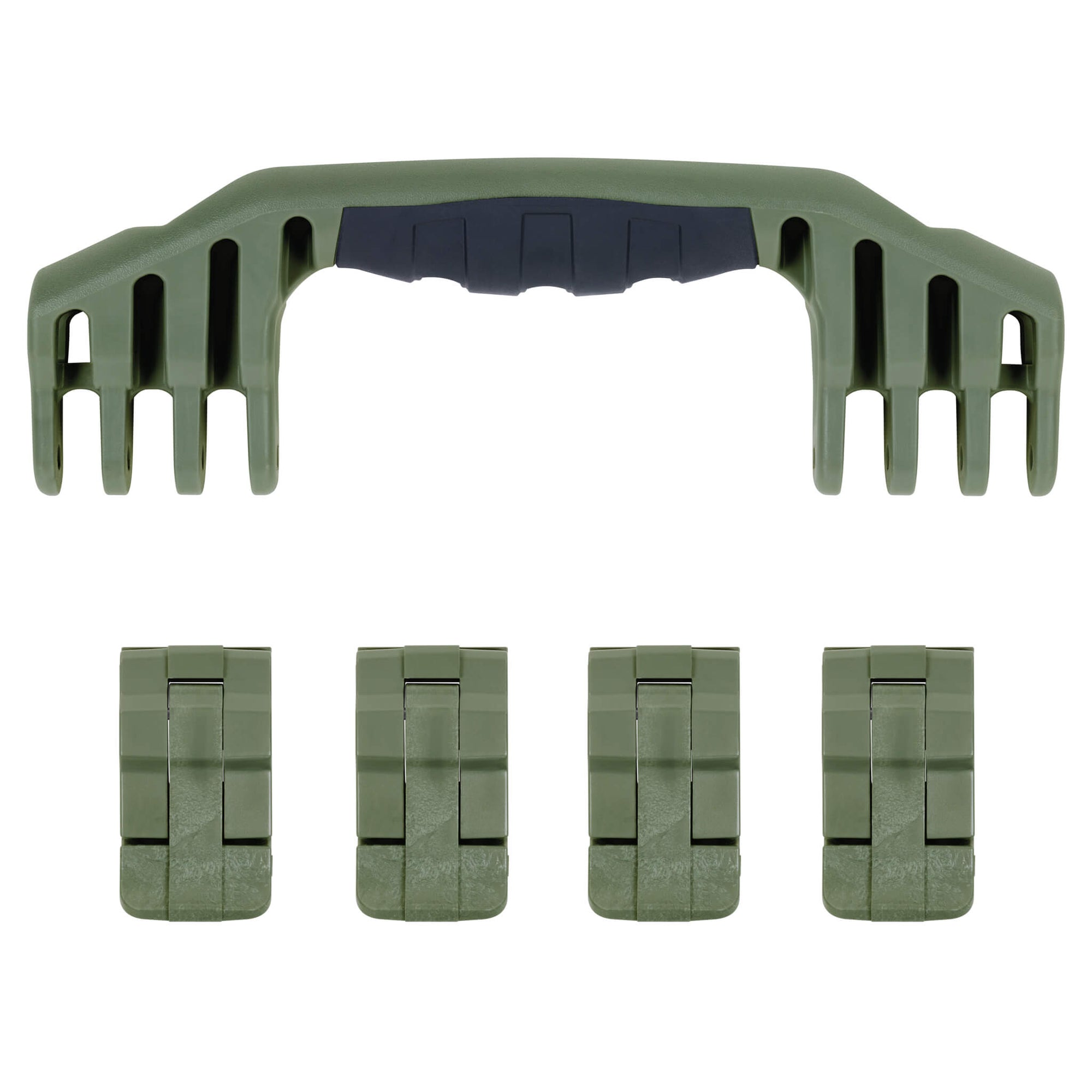 Pelican 1600 Replacement Handle & Latches, OD Green (Set of 1 Handle, 4 Latches) ColorCase 